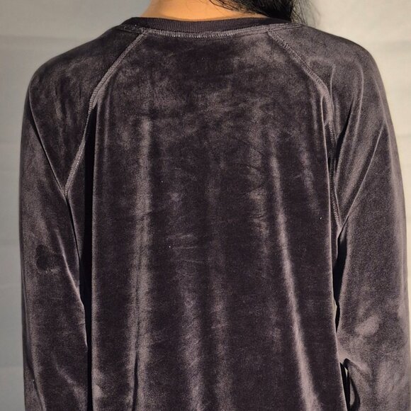 MUK LUKS velour top, super soft, Dark Gray in size 2XL - Picture 5 of 15
